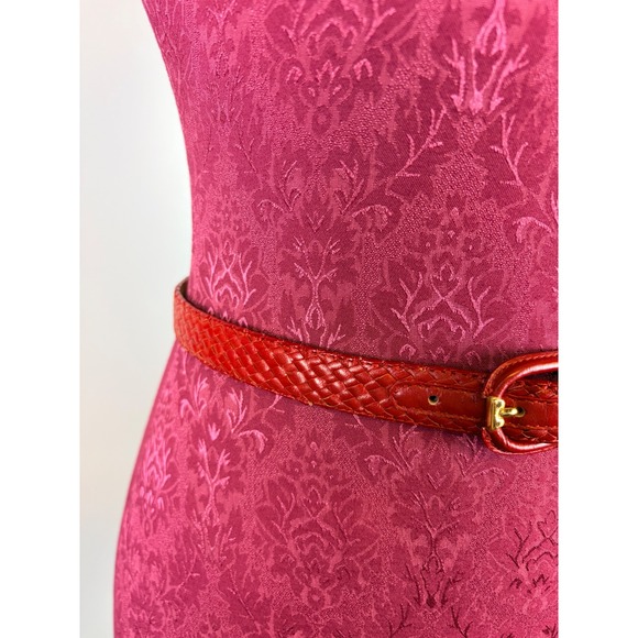 Christian Dior Red Woven Braided Leather Belt Medium Aniline Cowhide Vintage - Picture 8 of 10